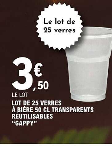 Le lot de 25 verres