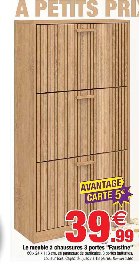 Le meuble à chaussures 3 portes "Faustine"