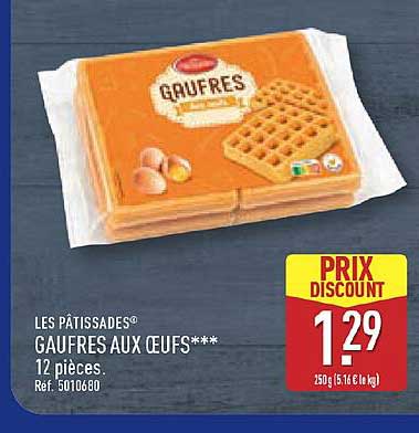 LES PÂTISSADES® GAUFRES AUX ŒUFS*** 12 pièces. Réf. 5010680