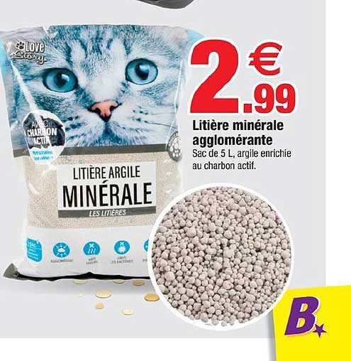 Litière minérale agglomérante