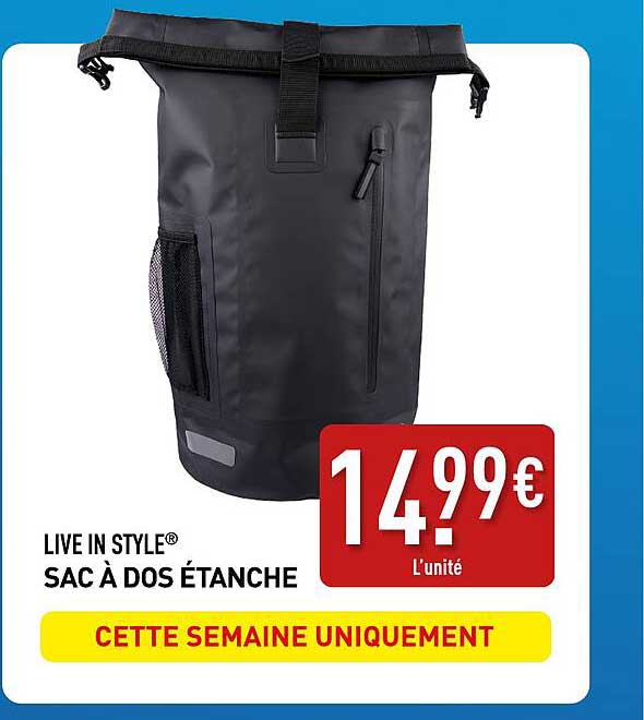 LIVE IN STYLE® SAC À DOS ÉTANCHE