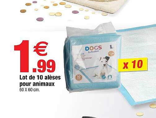 Lot de 10 alèses pour animaux