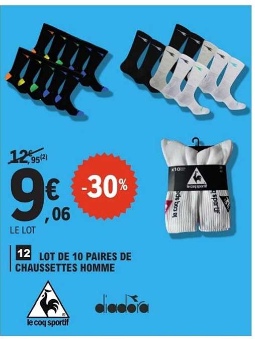 LOT DE 10 PAIRES DE CHAUSSETTES HOMME