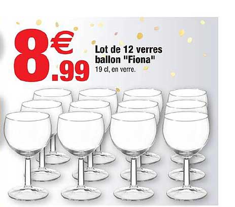 Lot de 12 verres ballon "Fiona"