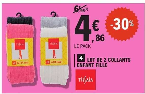 LOT DE 2 COLLANTS ENFANT FILLE