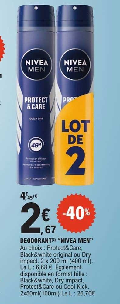 LOT DE 2 NIVEA MEN PROTECT & CARE