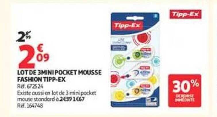 LOT DE 3 MINI POCKET MOUSSE FASHION TIPP-EX