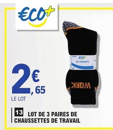 LOT DE 3 PAIRES DE CHAUSSETTES DE TRAVAIL