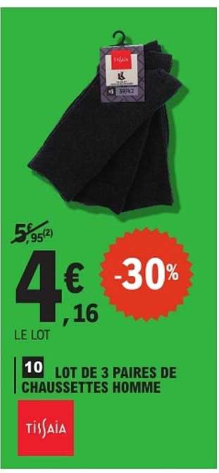 LOT DE 3 PAIRES DE CHAUSSETTES HOMME
