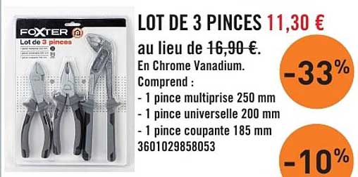 LOT DE 3 PINCES