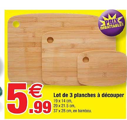 Lot de 3 planches à découper