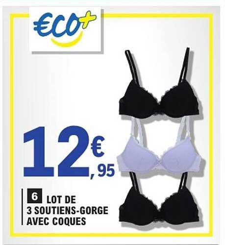 LOT DE 3 SOUTIENS-GORGE AVEC COQUES