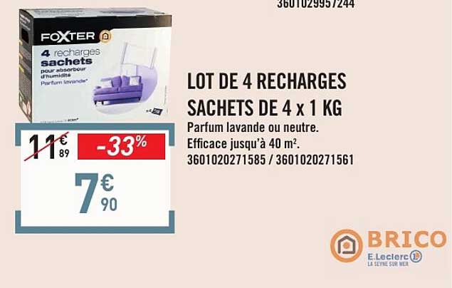 LOT DE 4 RECHARGES SACHETS DE 4 x 1 KG
