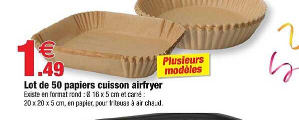 Lot de 50 papiers cuisson airfryer