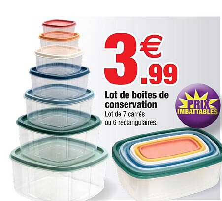 Lot de boîtes de conservation