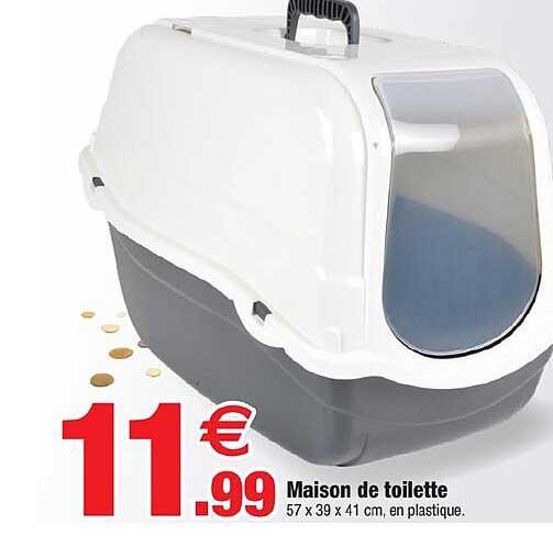Maison de toilette 57 x 39 x 41 cm, en plastique.