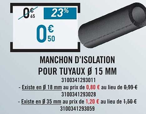 MANCHON D'ISOLATION POUR TUYAUX Ø 15 MM