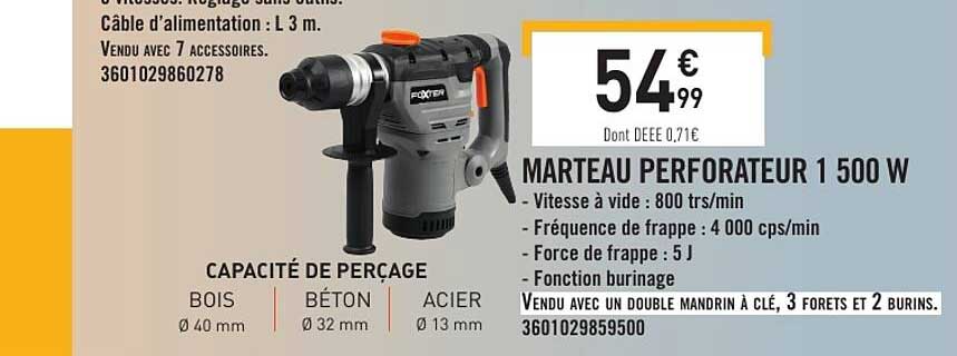 MARTEAU PERFORATEUR 1 500 W