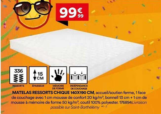 MATELAS RESSORTS CHICHE 140X190 CM
