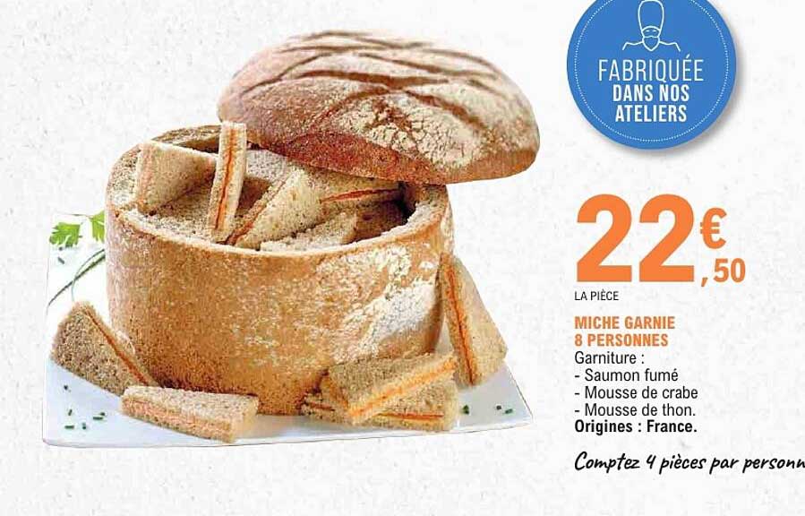 MICHE GARNIE 8 PERSONNES