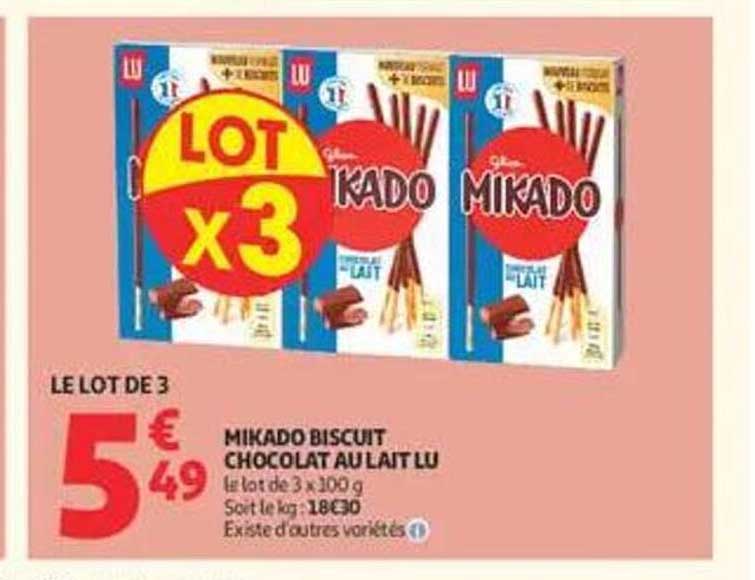 MIKADO BISCUIT CHOCOLAT AU LAIT LU