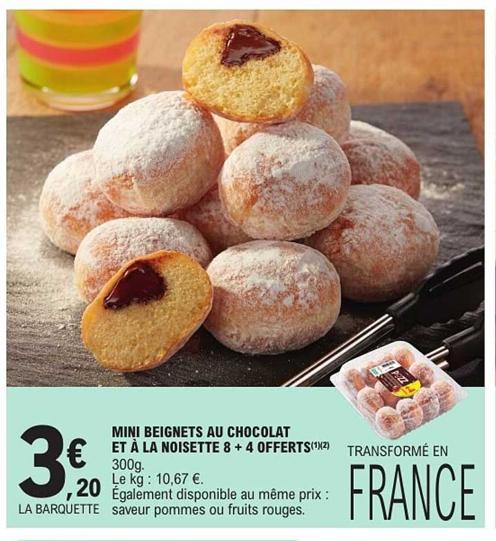 MINI BEIGNETS AU CHOCOLAT ET À LA NOISETTE 8 + 4 OFFERTS