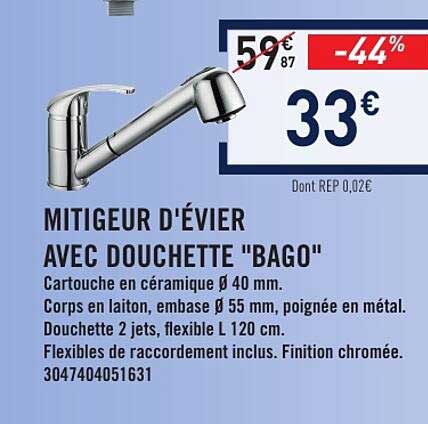 MITIGEUR D'ÉVIER AVEC DOUCHETTE "BAGO"