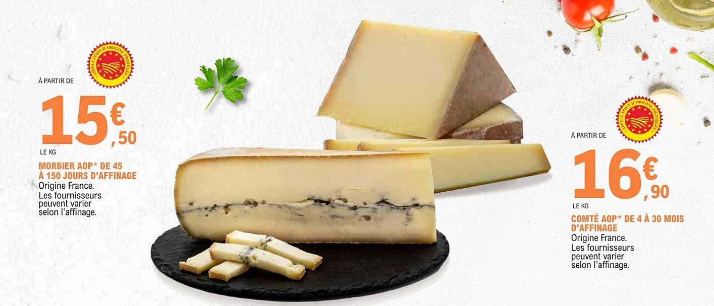 MORBIER AOP* DE 45 À 150 JOURS D'AFFINAGE