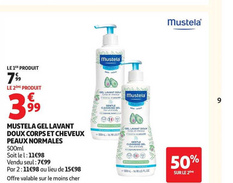 MUSTELA GEL LAVANT DOUX CORPS ET CHEVEUX PEAUX NORMALES