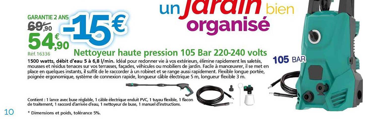 Nettoyeur haute pression 105 Bar 220-240 volts