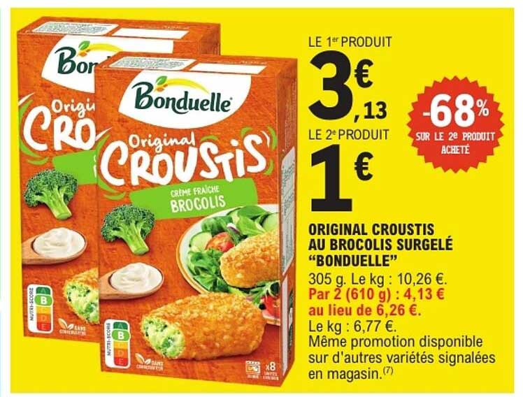 ORIGINAL CROUSTIS AU BROCOLIS SURGELÉ “BONDUELLE”