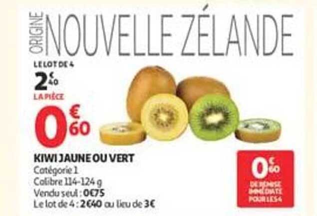 ORIGINE NOUVELLE-ZÉLANDE KIWI JAUNE OU VERT