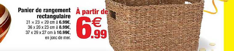 Panier de rangement rectangulaire
