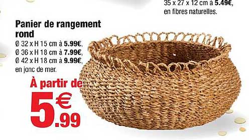 Panier de rangement rond