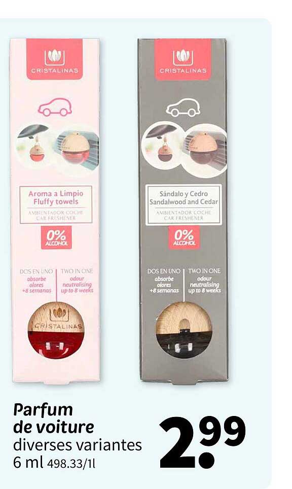 Parfum de voiture diverses variantes