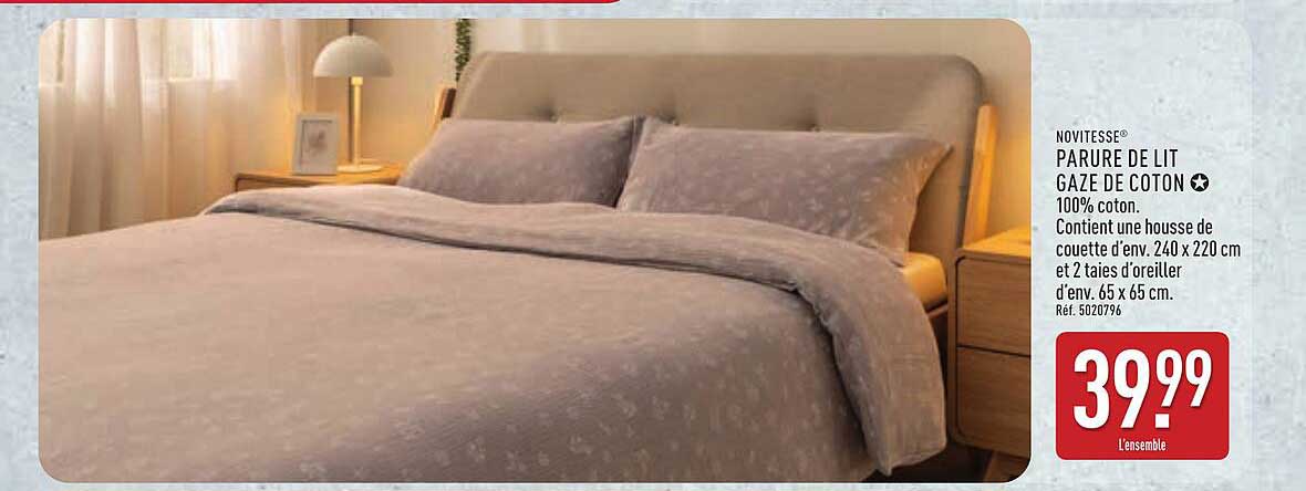 PARURE DE LIT GAZE DE COTON