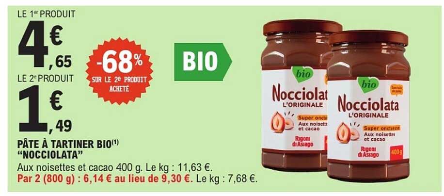 PÂTE À TARTINER BIO(1) “NOCCIOLATA”