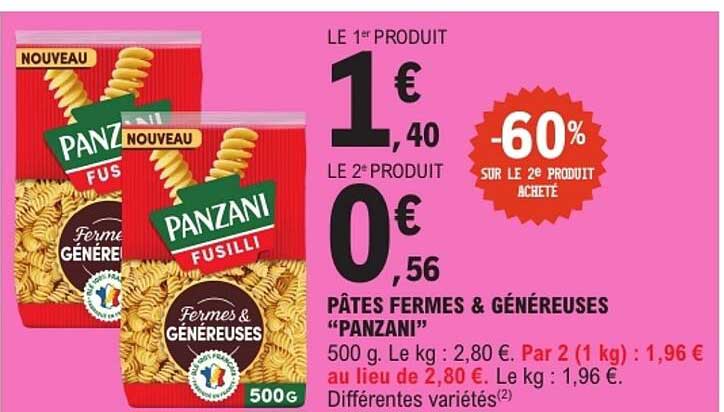PÂTES FERMES & GÉNÉREUSES “PANZANI”