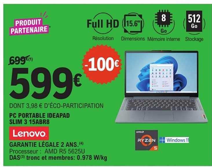 PC PORTABLE IDEAPAD SLIM 3 15ABR8