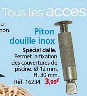 Piton douille inox