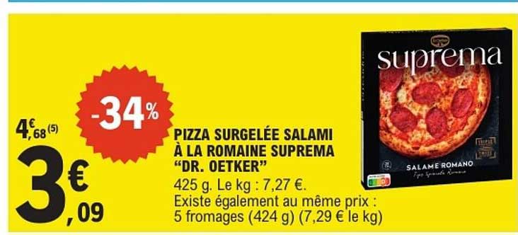 PIZZA SURGELÉE SALAMI À LA ROMAINE SUPREMA “DR. OETKER”