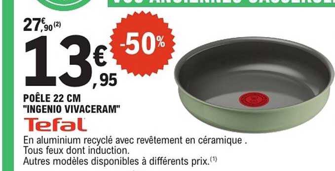 POÊLE 22 CM "INGENIO VIVACERAM" Tefal