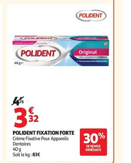 POLIDENT FIXATION FORTE Crème Fixative Pour Appareils Dentaires 40 g