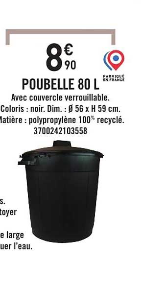 POUBELLE 80 L