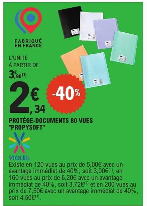 PROTÈGE-DOCUMENTS 80 VUES "PROPYSOFT"