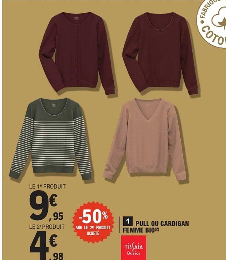 PULL OU CARDIGAN FEMME BIO