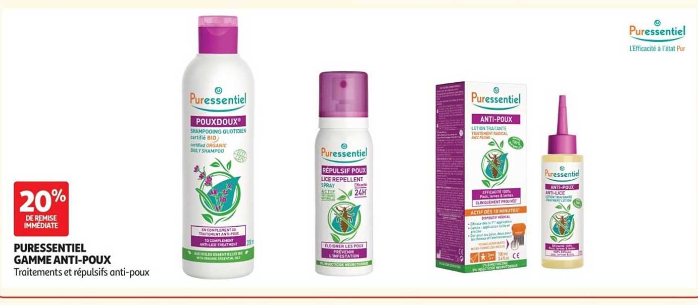 PURESSENTIEL GAMME ANTI-POUX Traitements et répulsifs anti-poux