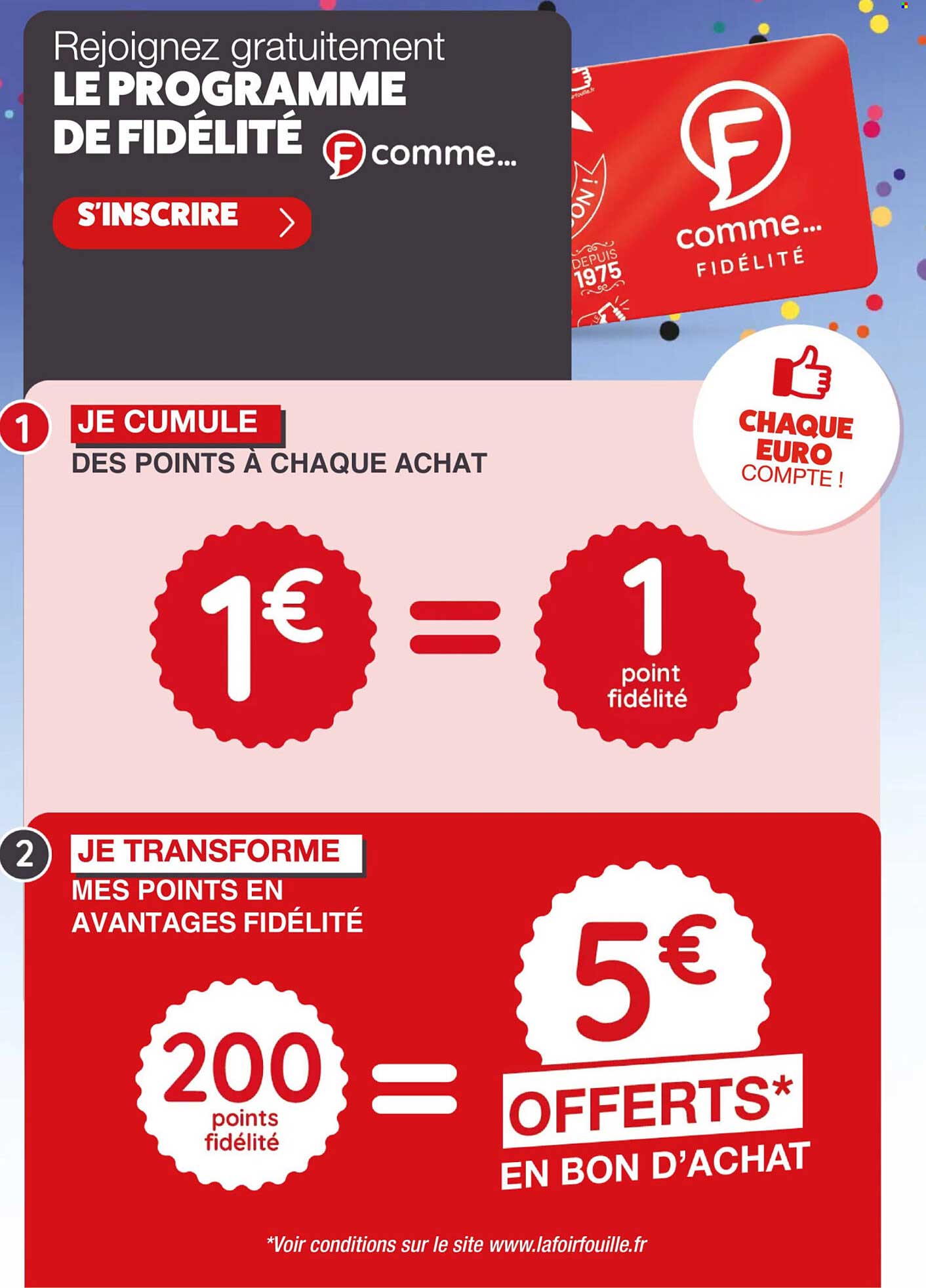 Rejoignez gratuitement LE PROGRAMME DE FIDÉLITÉ F comme... S'INSCRIRE