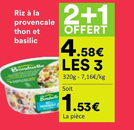 Riz à la provencale thon et basilic