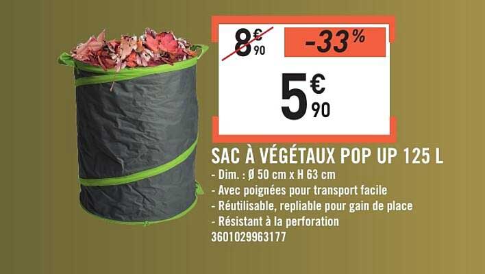 SAC À VÉGÉTAUX POP UP 125 L